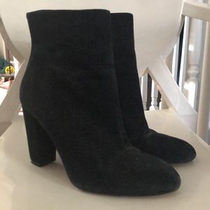 Black suede ankle boots
